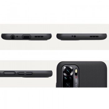 Nillkin Frosted shield plastikinis dėklas - juodas (telefonui Xiaomi Redmi Note 10/Note 10S/Poco M5S)
